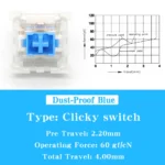50PCS Keyboard Switch Keyboard Clicker Key Replacement 3 Pin Tactile Switch For Electrical Equipment Tool - Image 6