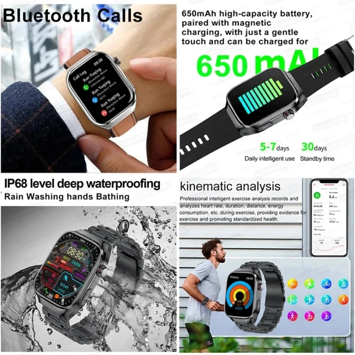 2025 New For XIAOMI Uric acid Blood lipids Smart Watch Men ECG+PPG Blood pressure Blood oxygen Bluetooth Call Health Smartwatchs - Image 6