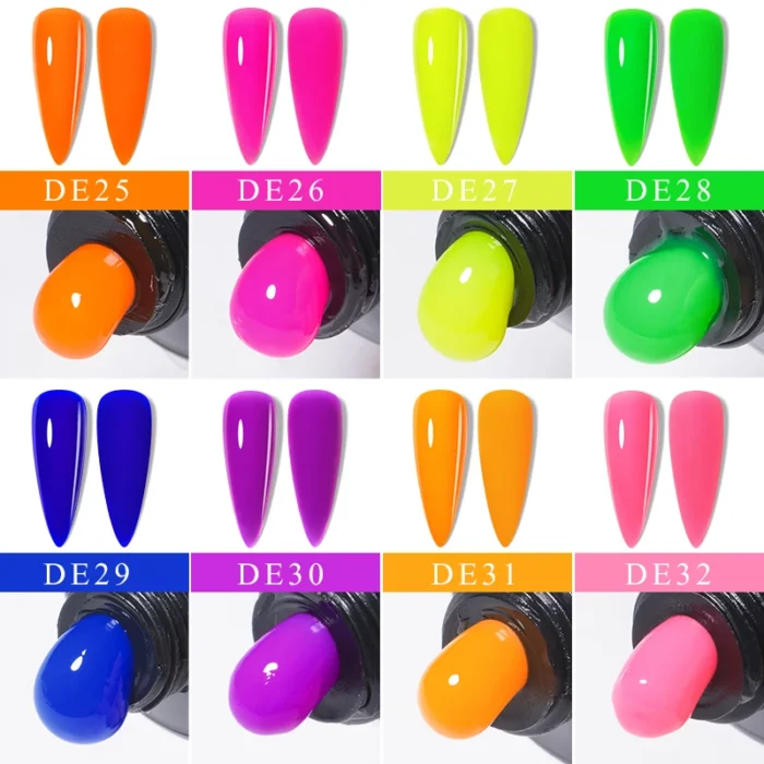 20ml Neon Nude Poly Nail Extension Gel Bright Fluorescent Gel Pink Green Quick Building Nail Semi Permanent Finger Varnish - Image 2