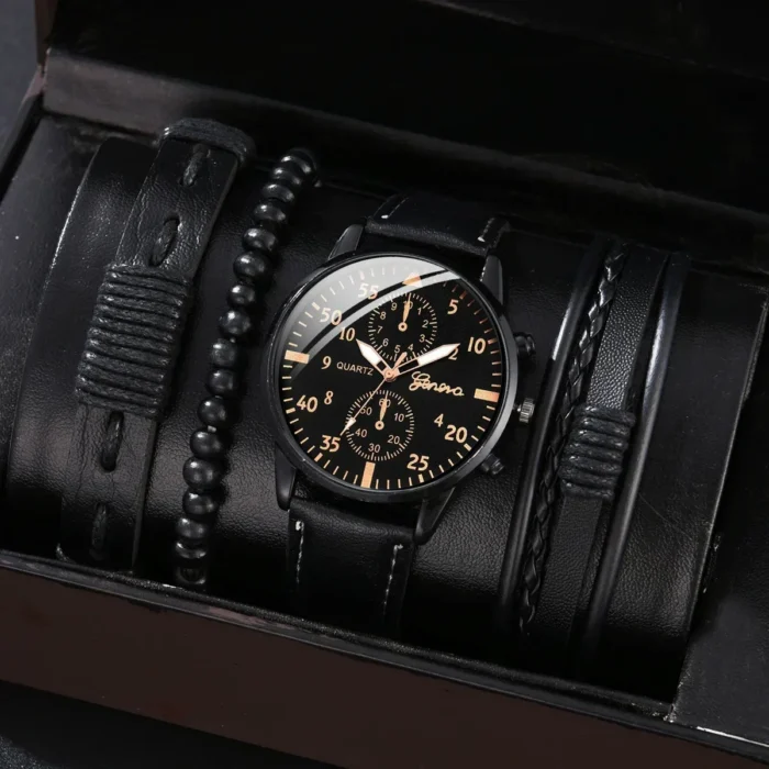 4/2/1pcs Men Sports Watches Set Man Business Quartz Wristwatch Luxury Brown Leather Bracelet Men Casual Clock Watch（NO Box） - Image 2