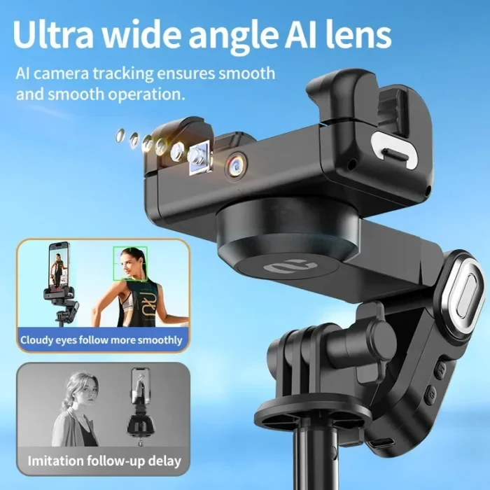 AOCHUAN Smart M2PRO Black Smartphone Gimbal Stabilizer Face Tracking Gimbal Stabilizer For iphone and Android handheld Gimbal - Image 3