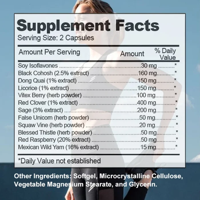 Kenofor Women's Menopause Supplement - For Night Sweats, Hot Flashes, and Mood Support - 120 Capsules, Non-GMO - Image 6