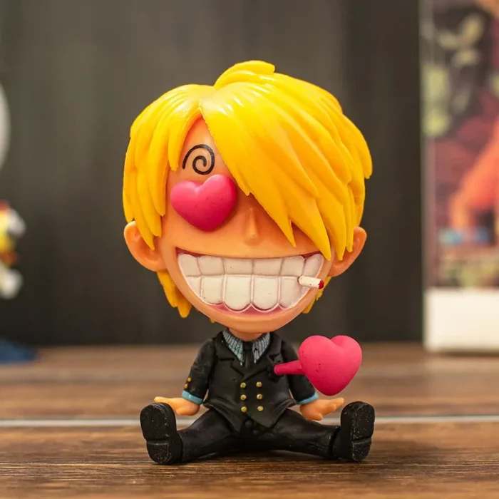 Bandai Q Version One Piece Luffy Usopp Nami Robin Chopper Sanji Brooke Ace Anime Hand-made PVC Figure Toys Model Doll - Image 5