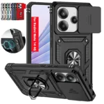 For Xiaomi Redmi Note 14 4G Case Shockproof Armor Car Holder Magnetic Ring Phone Cover For Redmy Note14 4G Camera Protect Fundas