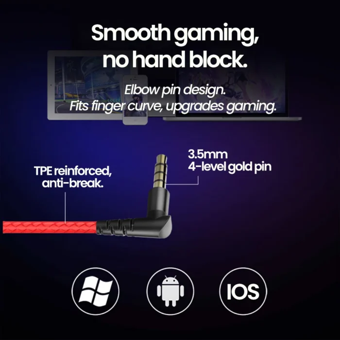 OLAF Type C 3.5mm Esports Gaming Headphones Wired Earphones With Microphone Handsfree Headset Bass Stereo Earbuds For Cellphones - Image 5