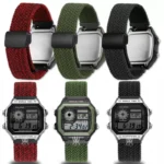 AE-1200 Elastic Nylon Magnetic Buckle Watchband Quick Release Bracelet For Casio AE1200 AE1300 1500 A158 a159/168 Watch Strap