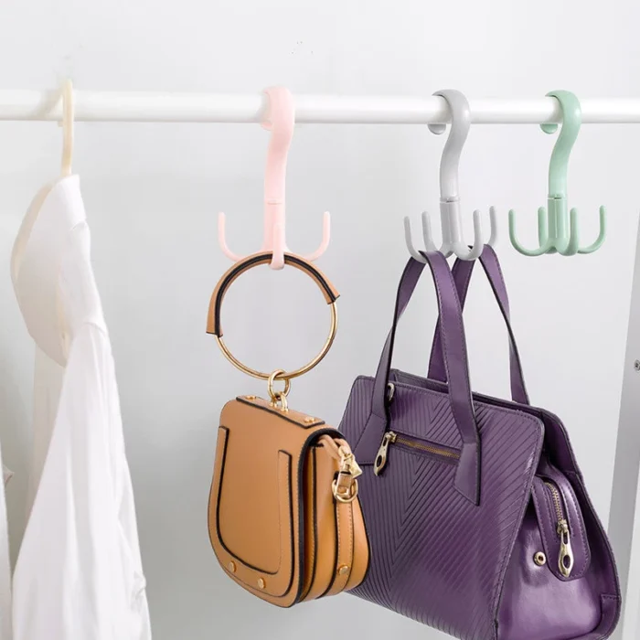 360° Rotated Four-Claw Hook Multi-Purpose Movable Hook Rotatable Hanging Bag Hat Scarf Dormitory Storage Punch-Free - Image 5