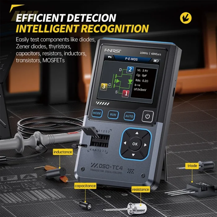 FNIRSI DSO-TC4 3-in-1 Tool New Upgraded Version 10MHz 48Ms/s Electronic Component Measurement Tool - Image 5