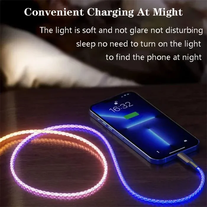 120W 7A Fast Charging Data Cable RGB Light Cable USB Type C For Iphone14 15 Xiaomi K50 Samsung Huawei P50 Phone USB Charge Cord - Image 5