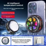 K21 Fast Cooling Mobile Phone Radiator, Game Cooler, Semiconductor Cooling Heat Sink, RGB, Temperature Display - Image 6