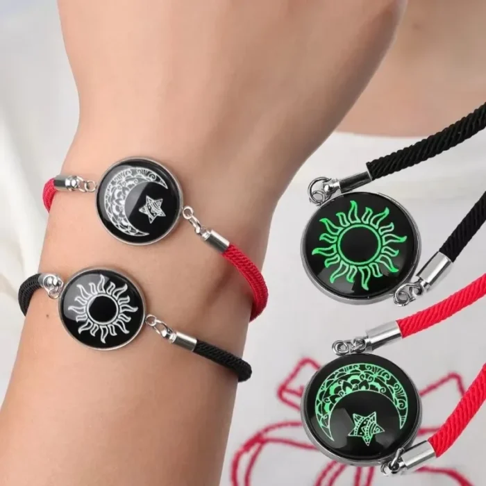 2pcs Luminous Sun Moon Braided Bracelets for Lovers Adjustable Couple Bracelets Fashion Valentine's Day Jewelry Girlfriend Gifts - Image 4