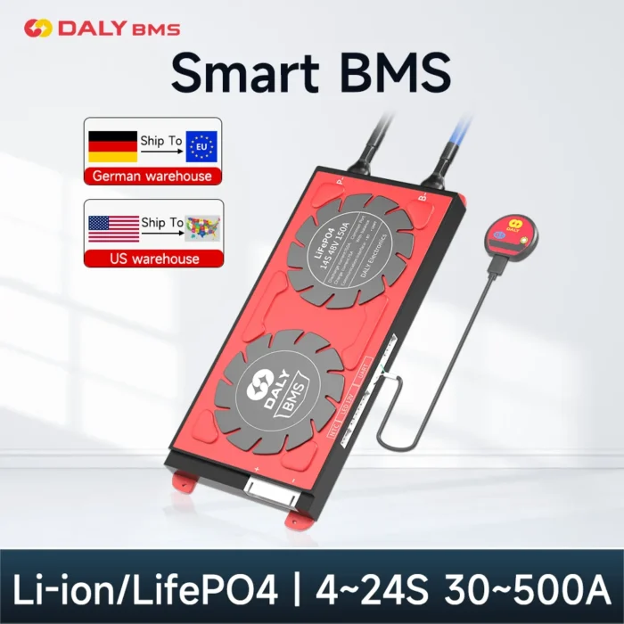 Daly Smart BMS Li-ion 7S LiFePo4 4S APP BMS 8S 24V Lifepo4 BMS 16S 48V Parallel Bluetooth Solar Energy Inverter Power Bank - Image 1