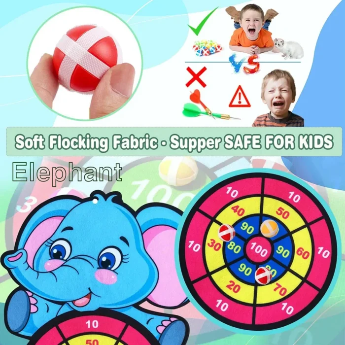 1PC Entertainment Dart Board for Kids with 3 Sticky Balls Indoor Outdoor Sport Party Games Cartoon Animal Dart Board Toys - Image 2