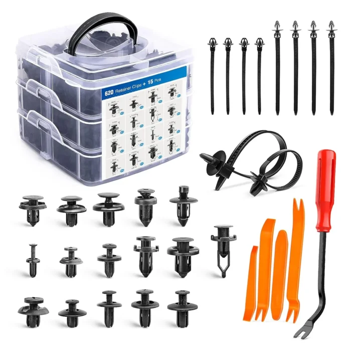 Car Retainer Auto Fasteners Push Trim Plastic Clips Pin Rivet Bumper Kit Screw Door Trim Panel Retainer Auto Bumper - Image 1