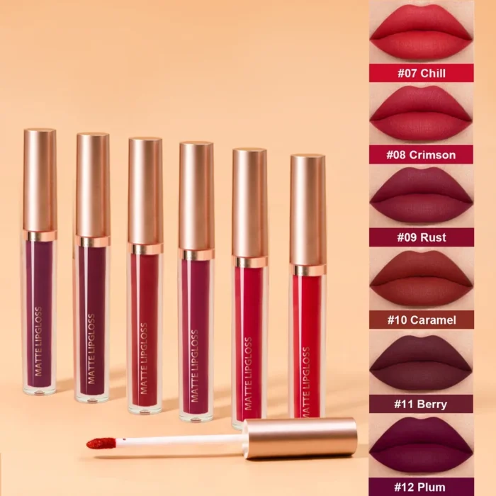 6Set Matte Lip Gloss AB two sets Not Stained with Cup Mouth Red Lip Gloss Moisturizing Long Lasting Not Easy To Fade Lip Gloss - Image 3