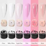 8ml Clear Non Stick Hand Solid Extension Nail Gel Polish Carving Flower Nail Art Building UV Gel Acrylic Varnish Manicure DIY - Image 2
