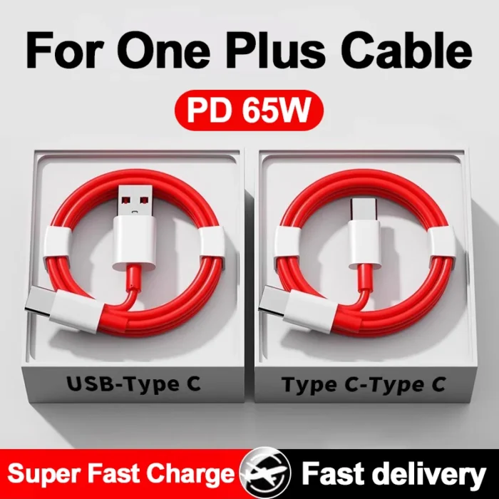 PD 65W For Oneplus USB Type C to Type C Super Fast Charging Data Cable For 12 11 10 Pro 9 10T 9R 8T 8 7T 7 5A Quick Charger Wire - Image 1