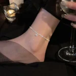 925 Sterling Silver Anklet Dazzling Chain Clear CZ Geometric Elegant For Woman Girl Fashion Jewelry Gift Dropship Wholesale - Image 3