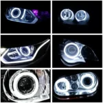2PCS RGB Cotton LED Angel Eyes Halo Rings 60mm 70mm 80mm LED Headlight Lamps For Car UTV Motorcycle DRL Eyes APP Control - Image 4