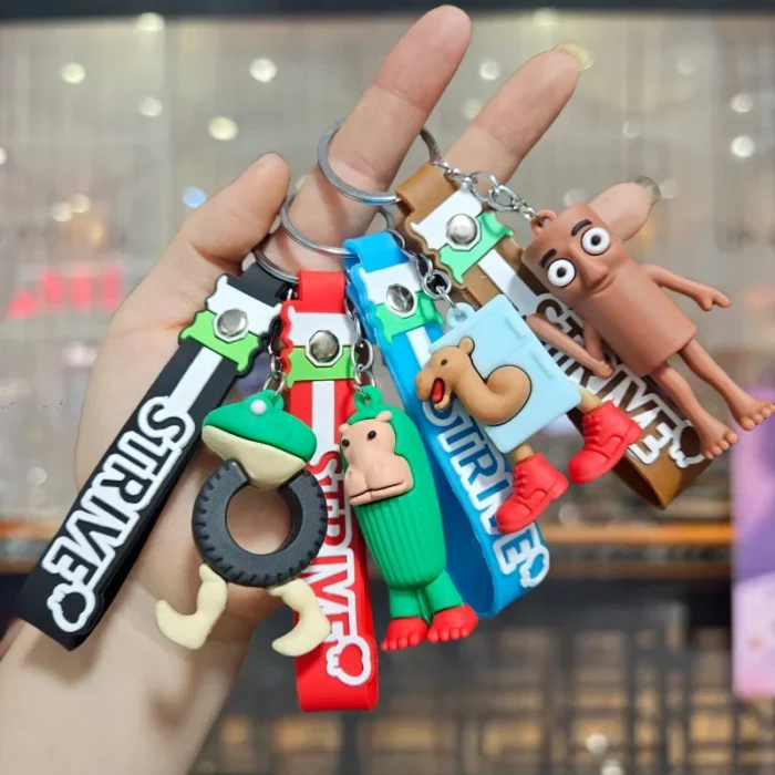 Italian Brainrot Animal Keychain Tung TungTung Sahur Tralalelo Shark Key Ring Anime Keychain Kids Keyring Funny Bag Pendant Gift - Image 2