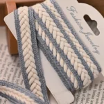 1.5CM Wide Color Cotton Braid Weaved Ribbon Frills Lace Collar Trim Fringe For Curtains Apparel Fabric Headwear Sewing DIY Craft - Image 6