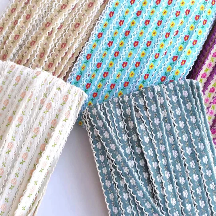 Ethnic Embroidery Lace Trim, Countryside Style Ethnic Woven Ribbon Decoration, 1cm Small Floral Clothing Accessory - Image 1