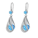 Fine New 925 Sterling Silver Luxury Crystal Zircon Earrings Charms for Woman cute Engagement Wedding Jewelry drop gift