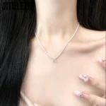 Trendy 925 Sterling Silver Pendant Necklace For Women Single Pendant Inlaid Pink Stone Engagement Wedding Party Silver Jewelry - Image 3