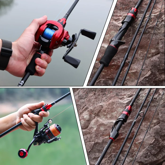 Sougayilang Baitcasting Fishing Rod 2.1m 3.3LB MAX Drag UltraLight Carbon Fiber Rod Pole 4Section with EVA Handle Caña De Pescar - Image 6