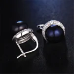Dainashi High Quality 925 Sterling Silver Zircon Earrings Genuine Natural Freshwater Pearl Stud Earrings for Women - Image 4