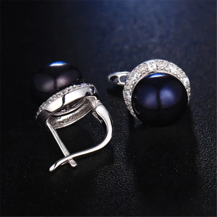 Dainashi High Quality 925 Sterling Silver Zircon Earrings Genuine Natural Freshwater Pearl Stud Earrings for Women - Image 4