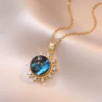 Classic Personalized Planet Colorful Stainless Steel Necklace Fashionable Exquisite Versatile Small Sun Clavicle Chain - Image 2