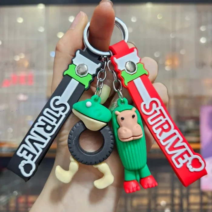 Italian Brainrot Animal Keychain Tung TungTung Sahur Tralalelo Shark Key Ring Anime Keychain Kids Keyring Funny Bag Pendant Gift - Image 3