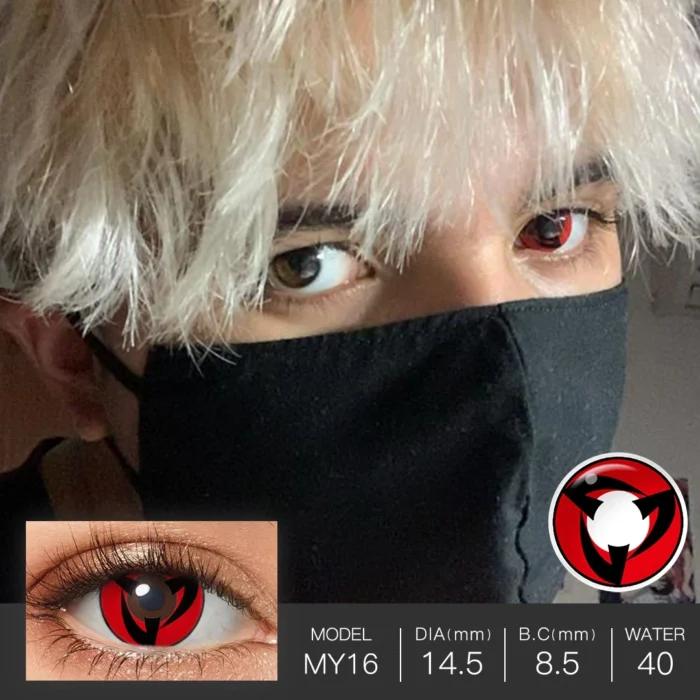 Halloween Contact Lenses Sharingan Eye Cosplay Contact Lenses For Eyes Red Black Colored Contact Lenses Anime Accessories - Image 2