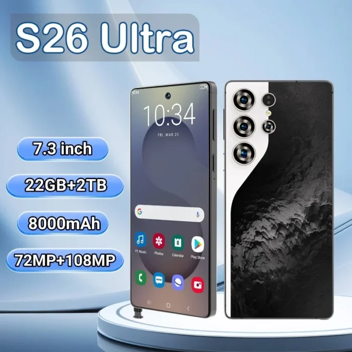 HOT 2025 new S26 Ultra original intelligent 5G dual card dual standby Android 15 system global version phones 8000mAh battery - Image 1