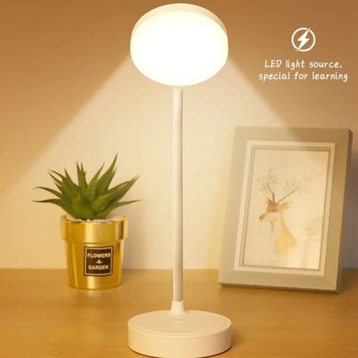 Portable Mini LED Dimmable Desk Lamp USB Plug Battery Powered Bedroom Bedside Lamp Desk Reading Lamp Eye Protection Warm Light - Image 1