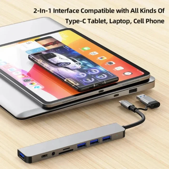 5Gbps USB 3.0 HUB USB C HUB USB C Docking Station High Speed Splitter Multiport OTG Adapter Card Reader for PC/Laptops/MacBook - Image 4