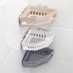 Creative Traceless Plastic Bathroom Kitchen Storage Rack Organizer Bathroom Hollow Corner Shelf Shampoo Holder Home Accessories - Image 3