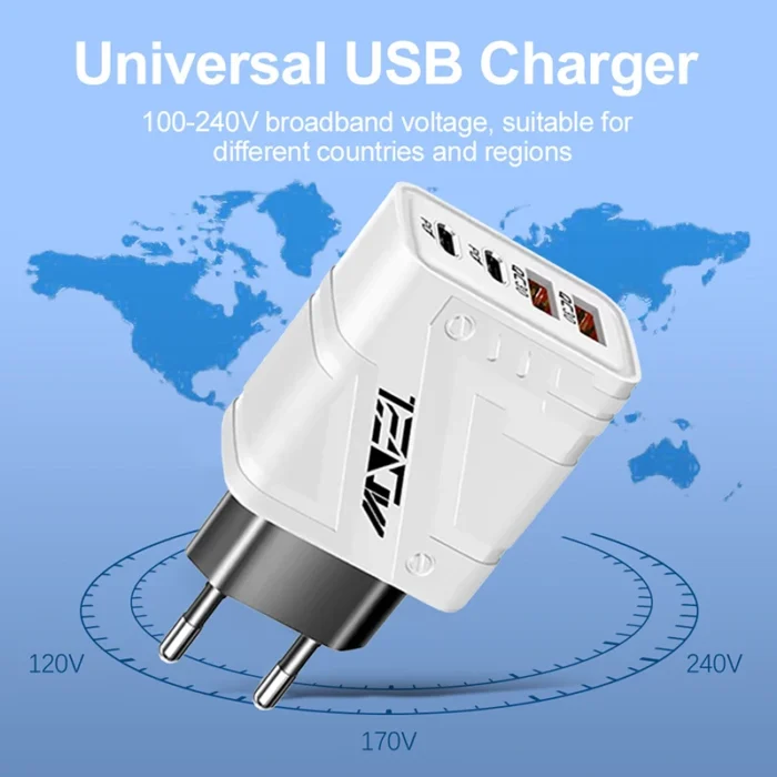 Xiaomi 120W Fast Charger USB3.0 Ultra Quick Charging 4 Ports PD Charger Adapter For iPhone Huawei EU/US Plug Wall Adapter - Image 4