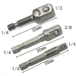 3Pcs Impact Socket Adapter 1/4 3/8 1/2 Inch Nut Driver Sockets Hex Shank Extension For Screwdriver Handle Tool - Image 6