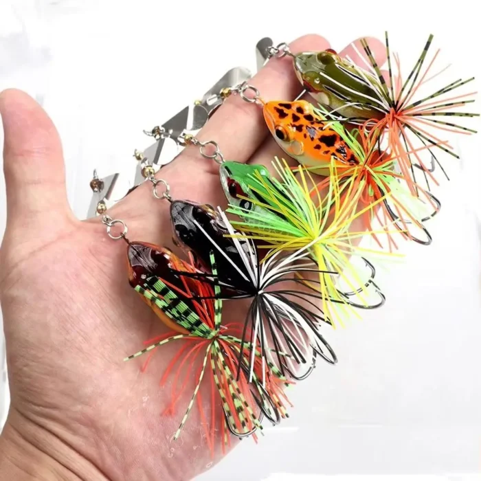 14.5cm/10.5g Fishing Jump Frog Lure Hard Bait Lure with Double Sharp Hooks Baits Simulation Frog Lures Fishing Accessory - Image 1
