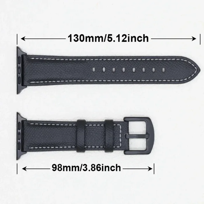 Leather Strap for Apple Watch Band Series 9 8 7 6 5 4 10 Ultra SE Comfortable Bracelet iWatch 49mm 45mm 44mm 42mm 41mm 40mm 46mm - Image 3