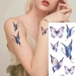 Colorful Butterfly Waterproof Temporary Tattoo Sticker Half Arm Art Hipster Black Flower Beauty Transfer Washable Totem - Image 3
