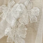 5Pcs White Flower Lace Patches Applique For Bridal Wedding Dress Handmade Flowers Repair Sewing Accessories