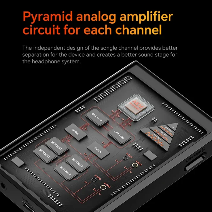 TempoTec Variations V3 Blaze-HIFI Music MP3 Player, Digital Audio Player.2*AK4493SEQ,4*SGM8262, output power 1650mW@32Ω/4.4mm - Image 4