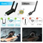 USB 3.0 WiFi Adapter 1300Mbps Network Card Dual Band 2.4G/5GHz Bluetooth 4.2 Wireless Receiver Transmitter For Desktop Laptop PC - Image 3