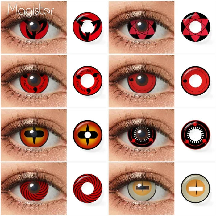 Halloween Contact Lenses Sharingan Eye Cosplay Contact Lenses For Eyes Red Black Colored Contact Lenses Anime Accessories - Image 1