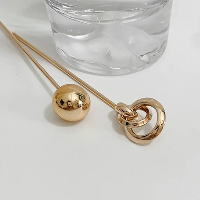 Accessories Disk Hair Temperament Simple Round Ball Hollow Metal Hairpins Hair Accessories Hair Sticks Hair Fork - Image 5