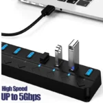 USB 3.0 Power Adapter 4/7 Port Multi USB Splitter Hub USB Hub 2.0 USB Multiple Expander Switch 30CM Cable Hub Docking Stations - Image 4