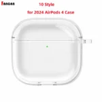 Multiple choices for For 2024 New Apple AirPods 4（USB-C)/AirPods 4 Earbuds Casewith cleaning kit lanyard transparent soft Cases